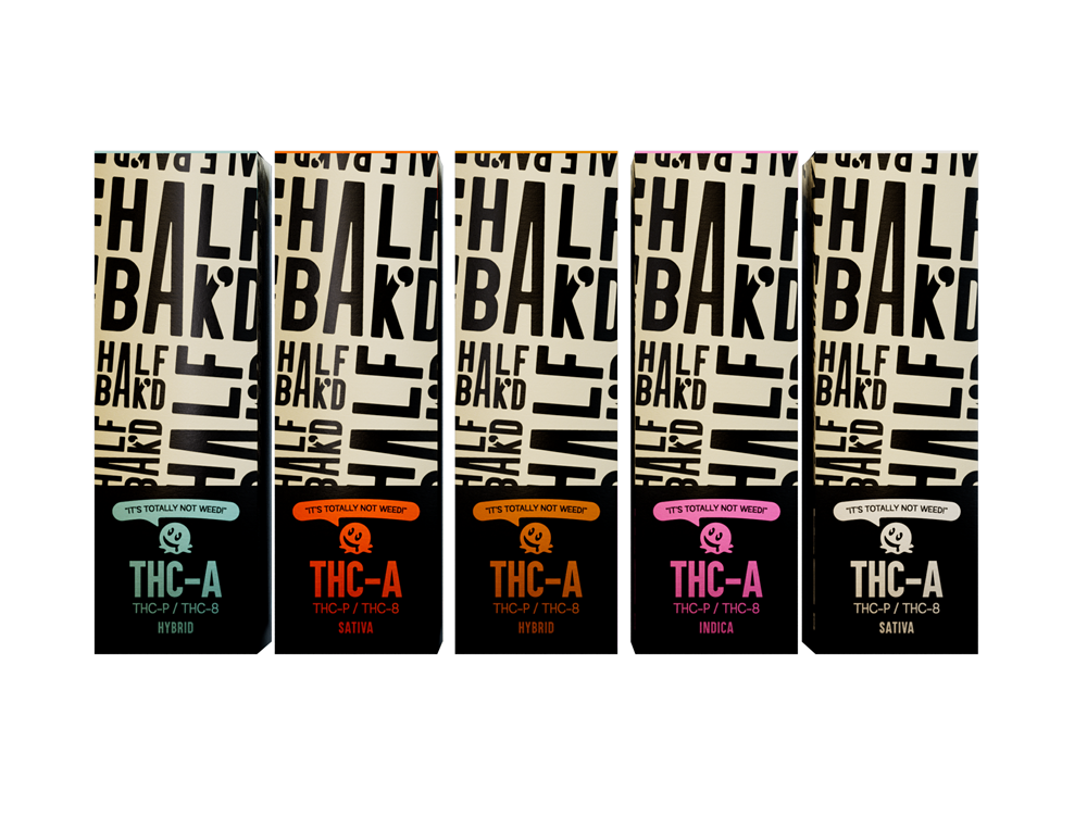 Half Bak'd THC-A Cartridge, 2g 5 Pack